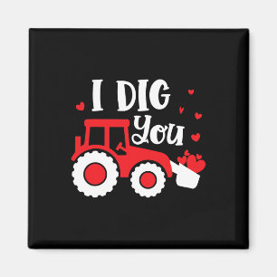 Ich mag dich Traktor Bau Herz Liebende Valent Magnet