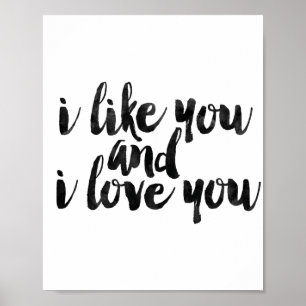 Ich mag dich und ich Liebe dich Poster