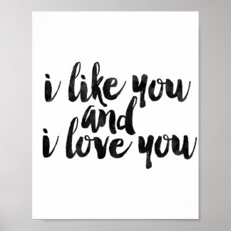 Ich mag dich und ich Liebe dich Poster