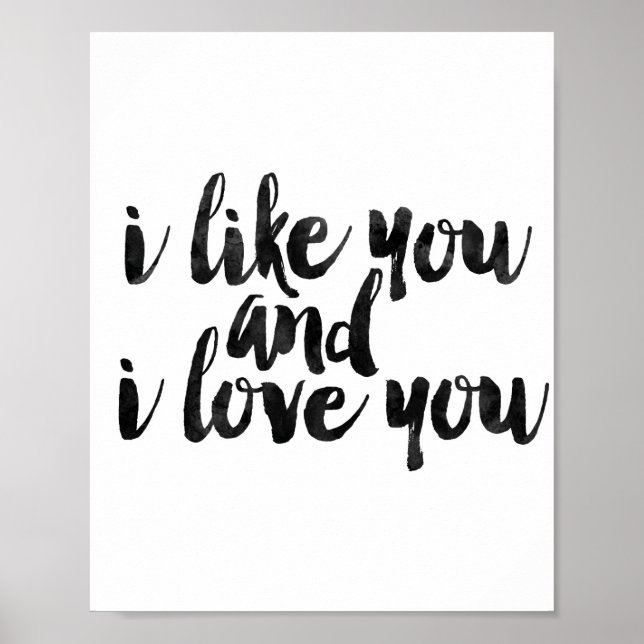 Ich mag dich und ich Liebe dich Poster (Vorne)