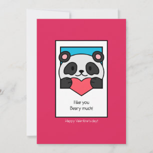 Ich mag dich viel beary - Niedliche Panda Valentin Feiertagskarte