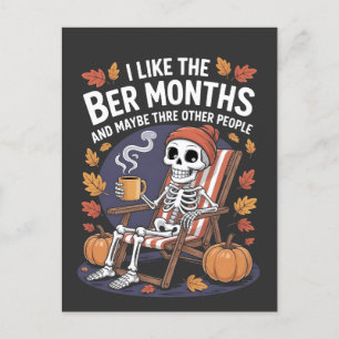 Ich mag die Ber Months Funny Spooky Skeleton Xmas Feiertagspostkarte