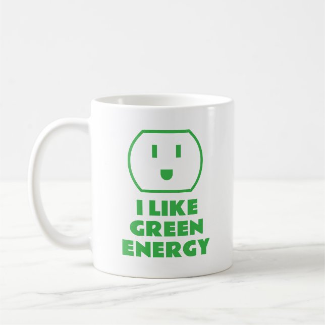 Ich mag die Kaffee-Tasse mit grüner Energie Kaffeetasse (Links)