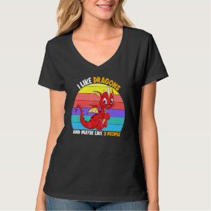 Ich mag Drachen und vielleicht 3 Leute Kinder Jung T-Shirt