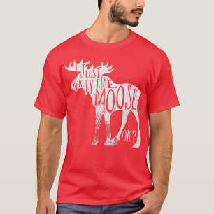 Ich mag einfach Elch-Weihnachtssachen für Frauen T-Shirt
