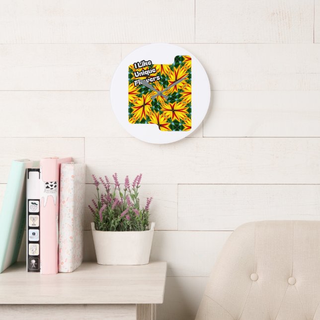 Ich mag einzigartige Blume Große Wanduhr (Lesesaal)