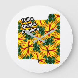 Ich mag einzigartige Blume Große Wanduhr