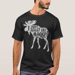Ich mag Elch einfach, ok, lustige Männer im Freien T-Shirt
