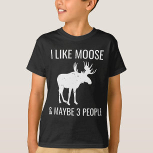 Ich mag Elche & Vielleicht 3 Leute Lustiges Introv T-Shirt