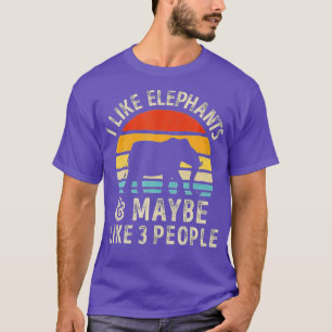 Ich mag Elefanten und vielleicht 3 Leute Elefanten T-Shirt