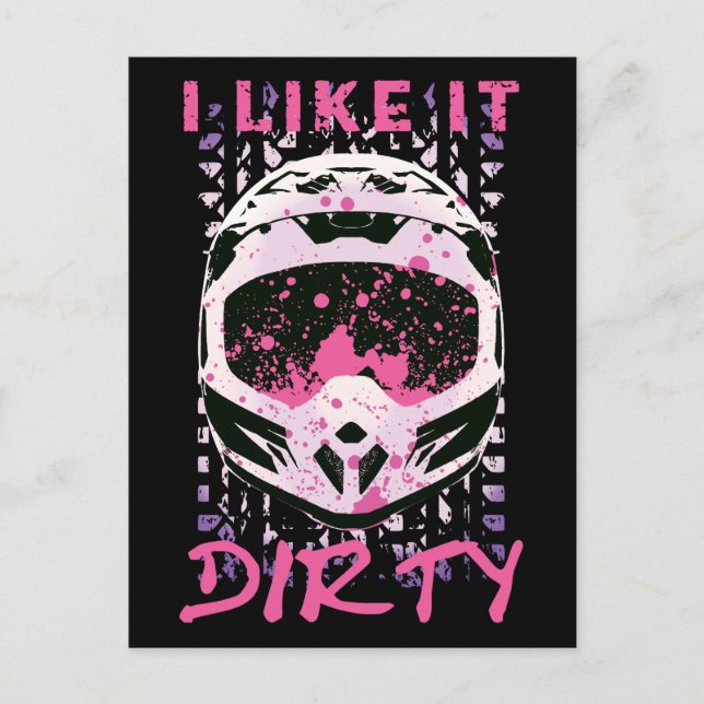 Ich mag es Dirty - Dirt Bike Funny Zitat Postkarte (Vorderseite)