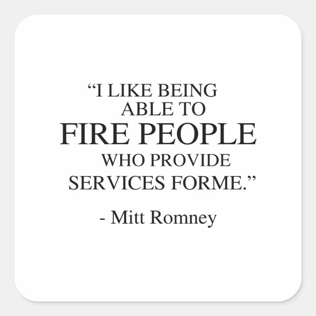 Ich mag es, Menschen entlassen zu können Quadratischer Aufkleber (Vorderseite)