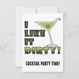 ICH MAG ES SCHMUTZIG! Dirty Martini Cocktail Humor Einladung