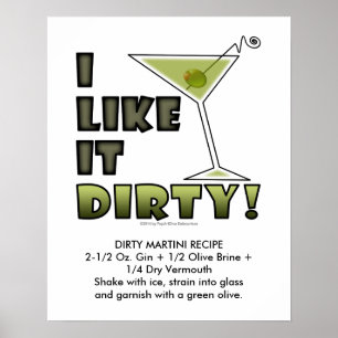 ICH MAG ES SCHWER! 16x20 Dirty Martini-Cocktail Poster