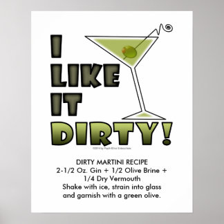 ICH MAG ES SCHWER! 16x20 Dirty Martini-Cocktail Poster