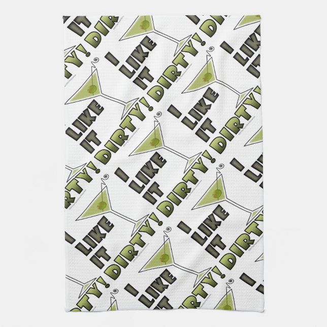 ICH MAG ES SCHWER! Dirty Martini Cocktail Spaß Handtuch (Vertikal)