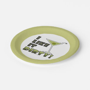 ICH MAG ES SCHWER! Dirty Martini Cocktail Spaß Pappteller