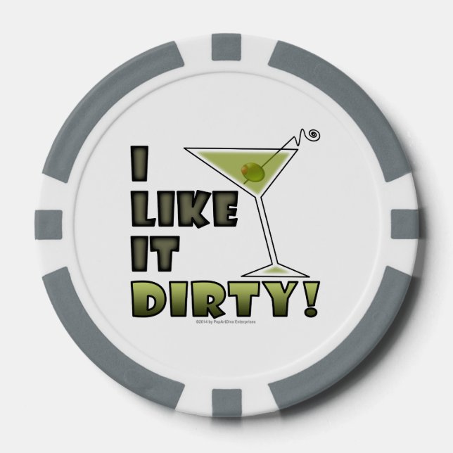 ICH MAG ES SCHWER! Dirty Martini Spaß Pokerchips (Vorderseite)
