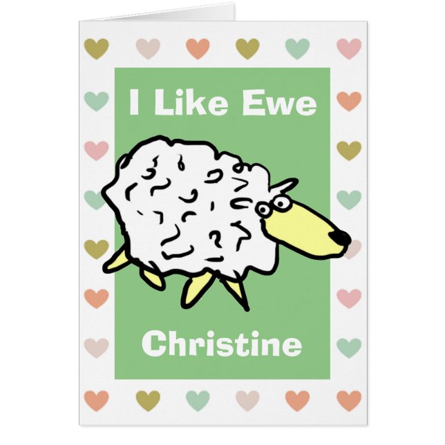 Ich mag Ewe Schaf Cartoon (Vorne)
