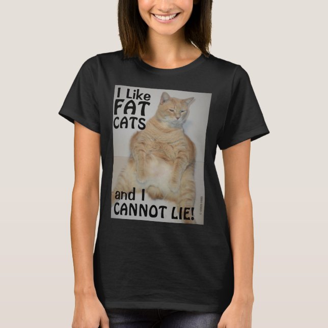 Ich mag Fett Katzen und ich kann nicht lügen! Manx T-Shirt (Vorderseite)