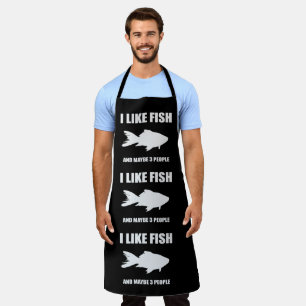 Ich mag Fisch und vielleicht 3 Leute Shirt gibt Sc Schürze