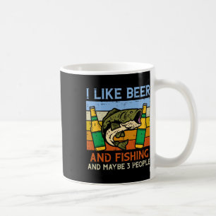 Ich mag Fischen und 3 Leute Retro-Fischer Angler Kaffeetasse