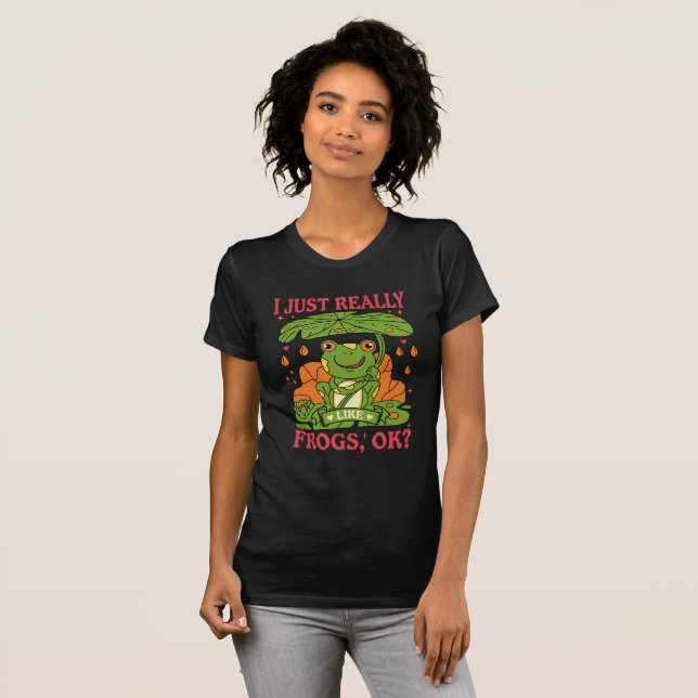 Ich mag Frösche wirklich gut? Funny Frog Kids Girl T-Shirt (Vorne ganz)