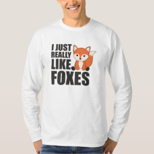 Ich mag Füchse Niedliche Tiere Orange Fox T-Shirt