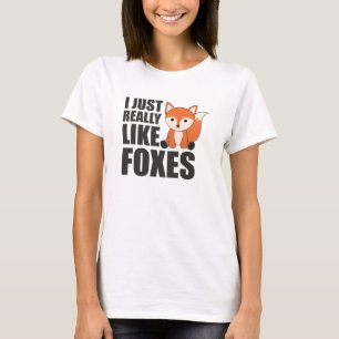 Ich mag Füchse Niedliche Tiere Orange Fox T-Shirt