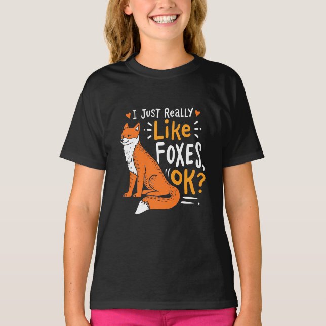Ich mag Füchse T-Shirt (Vorderseite)