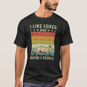 Ich mag Füchse und vielleicht 3 Leute Retro 60er 7 T-Shirt