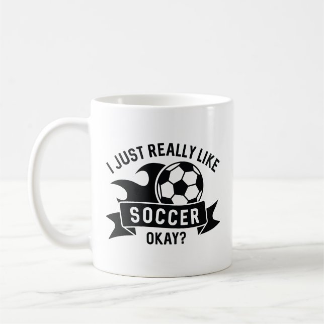 Ich mag Fußball wirklich gut. Kaffeetasse (Links)