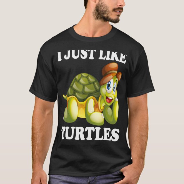 Ich mag genauso wie Schildkröten Niedlich Turtle W T-Shirt (Vorderseite)