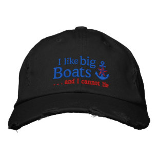 Ich mag große Boote humorvollen roten Bestickte Baseballkappe
