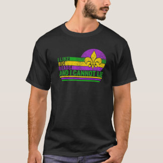 Ich mag große Perlen, die ich Mardi Gras Fett von T-Shirt