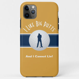Ich mag große Putts Golf Humor Spaß Gelb Blau Case-Mate iPhone Hülle