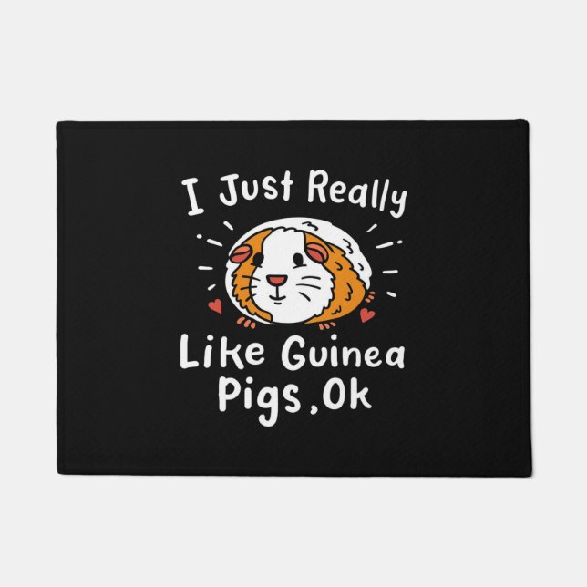 Ich mag Guinea Guinea Pig Kawaii Fußmatte (Vorderseite)