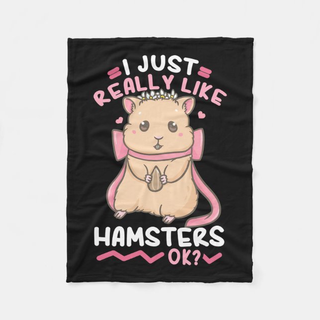 Ich mag Hamster wirklich Fleecedecke (Vorderseite)