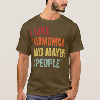 Ich mag Harmonica vielleicht 3 Personen T-Shirt