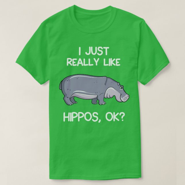Ich mag Hippos einfach nur T-Shirt (Design vorne)