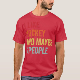 Ich mag Hockey vielleicht 3 Leute 1 T-Shirt