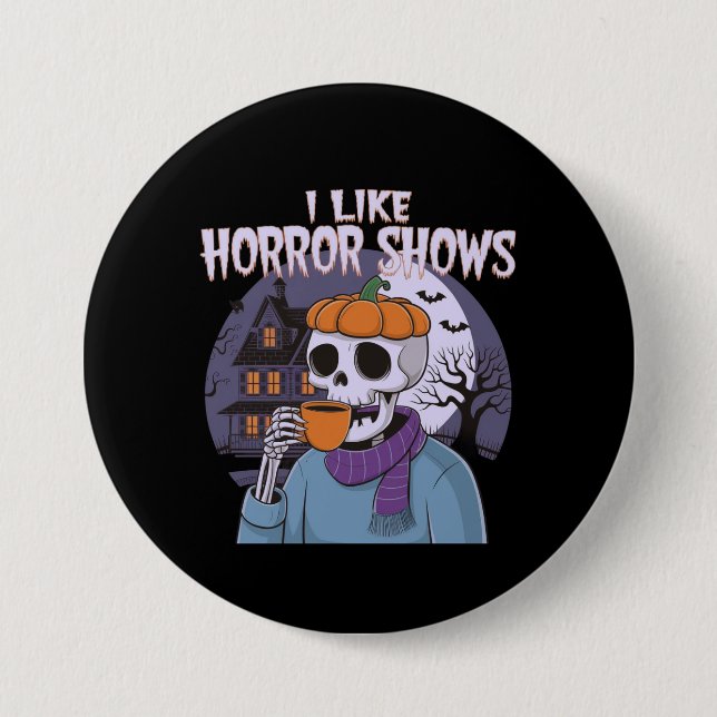 Ich mag Horror zeigt ein ungewöhnlich grafisches D Button (Vorderseite)