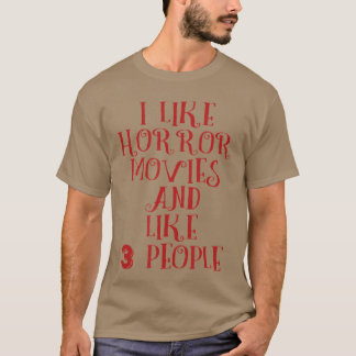 Ich mag Horrorfilme und vielleicht 3 Leute retro v T-Shirt