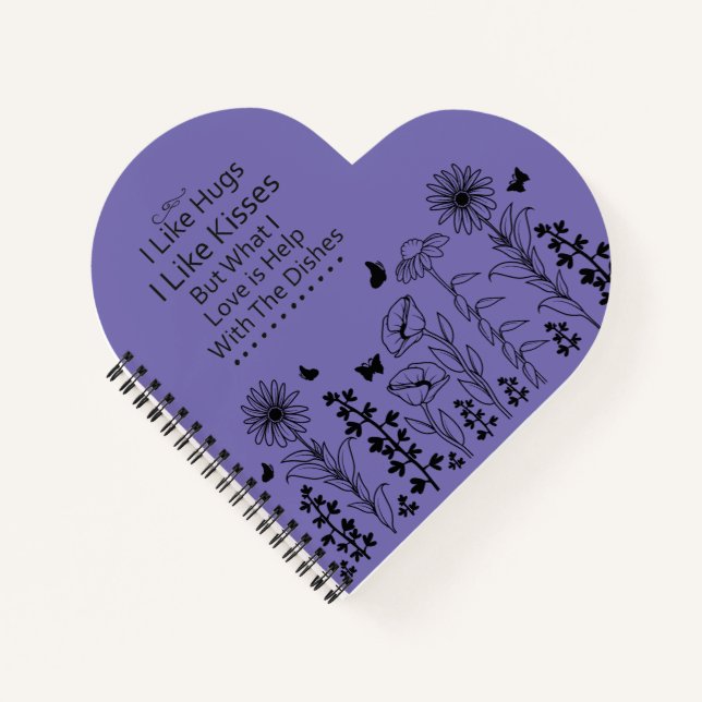 Ich mag Hugs und Kisses Notizbuch (Vorderseite)