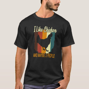 Ich mag Huhn und 3 Personen Vintage-Hühnerfarm A T-Shirt