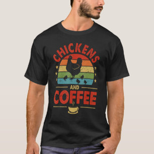 Ich mag Hühner & Kaffee Vintage Haustier Thema T-Shirt