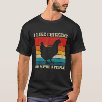 Ich mag Hühner & vielleicht 3 Leute Vintag Farm T-Shirt