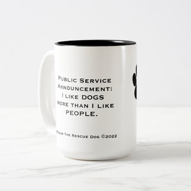 Ich mag Hunde mehr als Menschen Tasse (Vorderseite Links)