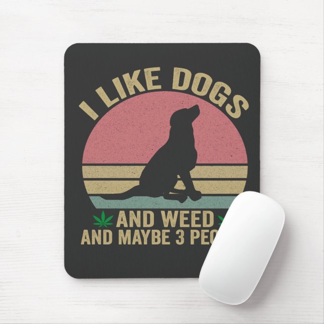 Ich mag Hunde und Weh und vielleicht 3 Leute Vinta Mousepad (Mit Mouse)