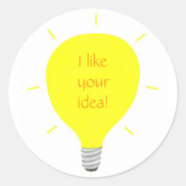 Ich mag Ihre Idee, Lichtblitze-Bestätigungsaufkleb Runder Aufkleber